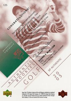 2003 SP Authentic #125 Natalie Gulbis Back