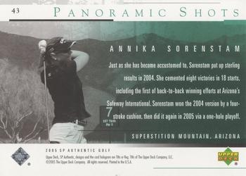 2005 SP Authentic #43 Annika Sorenstam Back