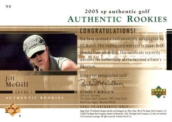 2005 SP Authentic #98 Jill McGill Back
