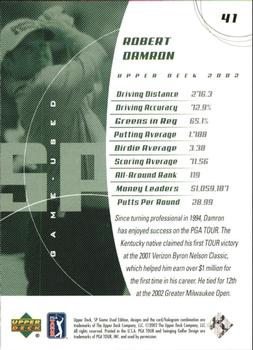 2002 SP Game Used #41 Robert Damron Back