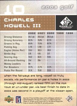 2003 SP Game Used #10 Charles Howell III Back