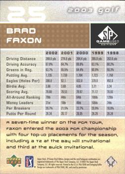 2003 SP Game Used #25 Brad Faxon Back