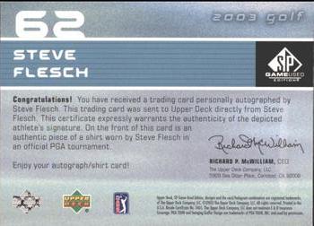 2003 SP Game Used #62 Steve Flesch Back