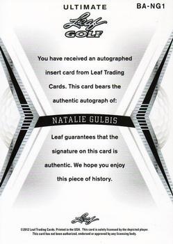 2012 Leaf Ultimate - Gold Foil #BA-NG1 Natalie Gulbis Back