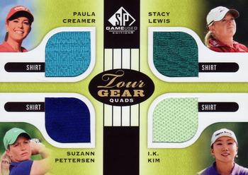 2012 SP Game Used - Tour Gear Quad #TG4-2011 TOP10 Suzann Pettersen / Paula Creamer / I.K. Kim / Stacy Lewis Front