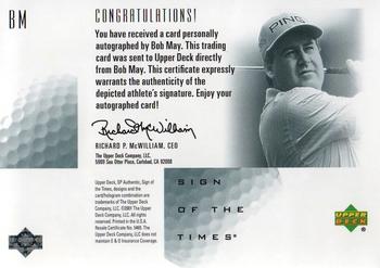 2001 SP Authentic - Sign of the Times #BM Bob May Back