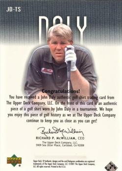 2001 SP Authentic - Tour Swatch #JD-TS John Daly Back