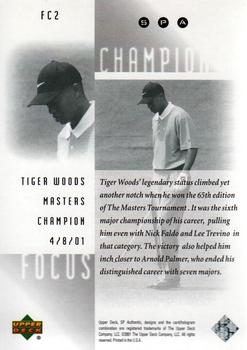 2001 SP Authentic - Focus on a Champion #FC2 Tiger Woods Back