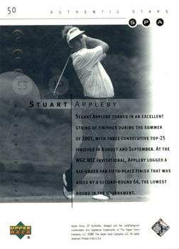 2001 Upper Deck - SP Authentic Preview #50 Stuart Appleby Back