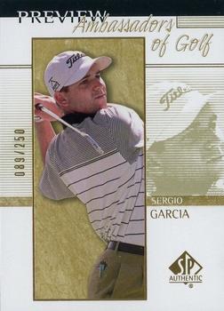 2001 Upper Deck - SP Authentic Preview Gold #59 Sergio Garcia Front