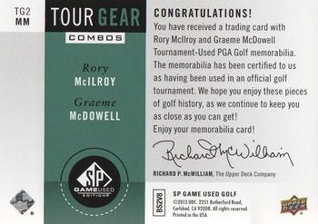 2014 SP Game Used - Tour Gear Combos #TG2-MM Rory McIlroy / Graeme McDowell Back