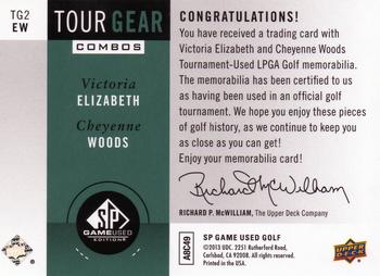 2014 SP Game Used - Tour Gear Combos #TG2EW Victoria Elizabeth / Cheyenne Woods Back