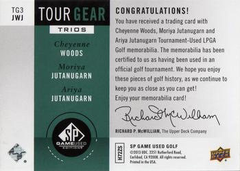2014 SP Game Used - Tour Gear Triple #TG3-JWJ Ariya Jutanugarn / Cheyenne Woods / Moriya Jutanugarn Back