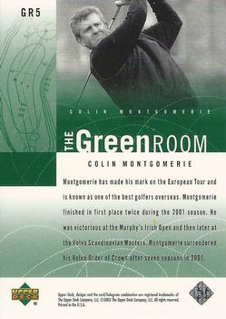 2002 Upper Deck - Green Room #GR5 Colin Montgomerie Back
