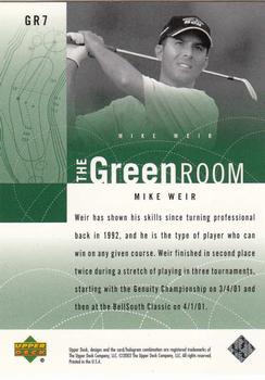 2002 Upper Deck - Green Room #GR7 Mike Weir Back