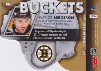 2014-15 Ultra - Buckets #BB-3 Patrice Bergeron Back