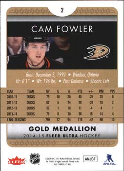2014-15 Ultra - Gold Medallion #2 Cam Fowler Back