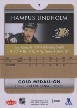 2014-15 Ultra - Gold Medallion #7 Hampus Lindholm Back