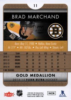 2014-15 Ultra - Gold Medallion #11 Brad Marchand Back
