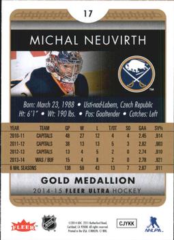 2014-15 Ultra - Gold Medallion #17 Michal Neuvirth Back