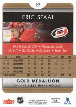 2014-15 Ultra - Gold Medallion #27 Eric Staal Back