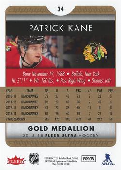 2014-15 Ultra - Gold Medallion #34 Patrick Kane Back