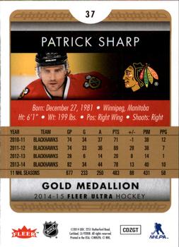2014-15 Ultra - Gold Medallion #37 Patrick Sharp Back