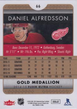 2014-15 Ultra - Gold Medallion #66 Daniel Alfredsson Back