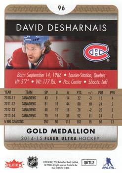 2014-15 Ultra - Gold Medallion #96 David Desharnais Back
