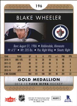 2014-15 Ultra - Gold Medallion #196 Blake Wheeler Back