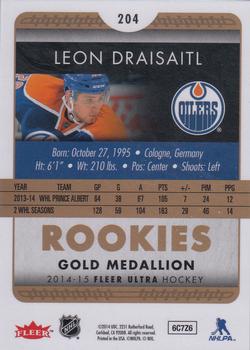 2014-15 Ultra - Gold Medallion #204 Leon Draisaitl Back