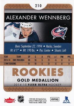 2014-15 Ultra - Gold Medallion #210 Alexander Wennberg Back
