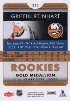 2014-15 Ultra - Gold Medallion #213 Griffin Reinhart Back