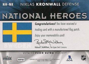 2014-15 Ultra - National Heroes #NH-NK Niklas Kronwall Back