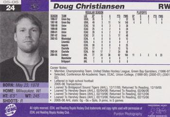 2005-06 Reading Royals (ECHL) #2 Doug Christiansen Back