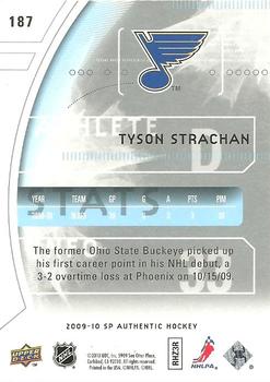 2009-10 SP Authentic #187 Tyson Strachan Back