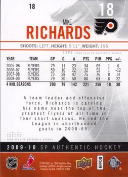 2009-10 SP Authentic #18 Mike Richards Back