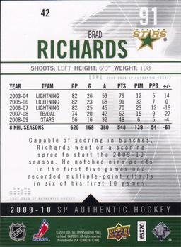 2009-10 SP Authentic #42 Brad Richards Back