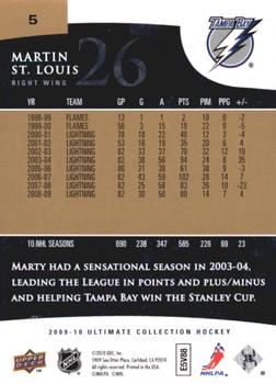 2009-10 Upper Deck Ultimate Collection #5 Martin St. Louis Back
