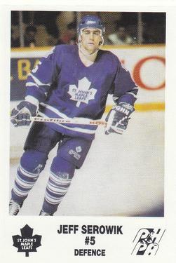 1992-93 St. John's Maple Leafs (AHL) #NNO Jeff Serowik Front