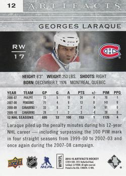 2014-15 Upper Deck Artifacts - Ruby #12 Georges Laraque Back