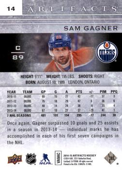 2014-15 Upper Deck Artifacts - Sapphire #14 Sam Gagner Back