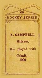 1910-11 Imperial Tobacco Hockey Series (C56) #9 Angus Campbell Back