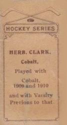 1910-11 Imperial Tobacco Hockey Series (C56) #11 Herb Clarke Back