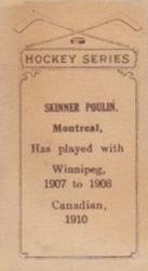 1910-11 Imperial Tobacco Hockey Series (C56) #24 Skinner Poulin Back