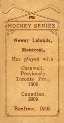 1910-11 Imperial Tobacco Hockey Series (C56) #37 Newsy Lalonde Back