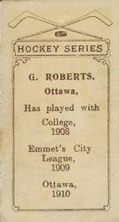 1910-11 Imperial Tobacco Hockey Series (C56) #3 Gordon Roberts Back