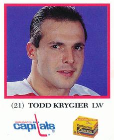 1991-92 Kodak/Giant Washington Capitals #NNO Todd Krygier Front