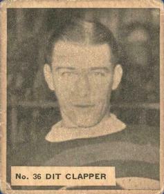 1937-38 World Wide Gum (V356) #36 Dit Clapper Front