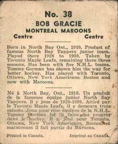 1937-38 World Wide Gum (V356) #38 Bob Gracie Back